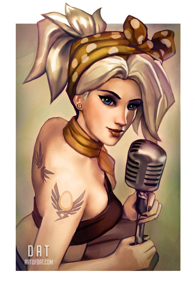 Персонажи Overwatch в стиле 1950-х
