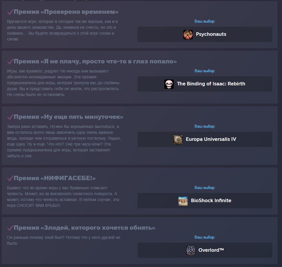 У Steam тоже есть свои Awards — голосование за игры открыто - Shazoo