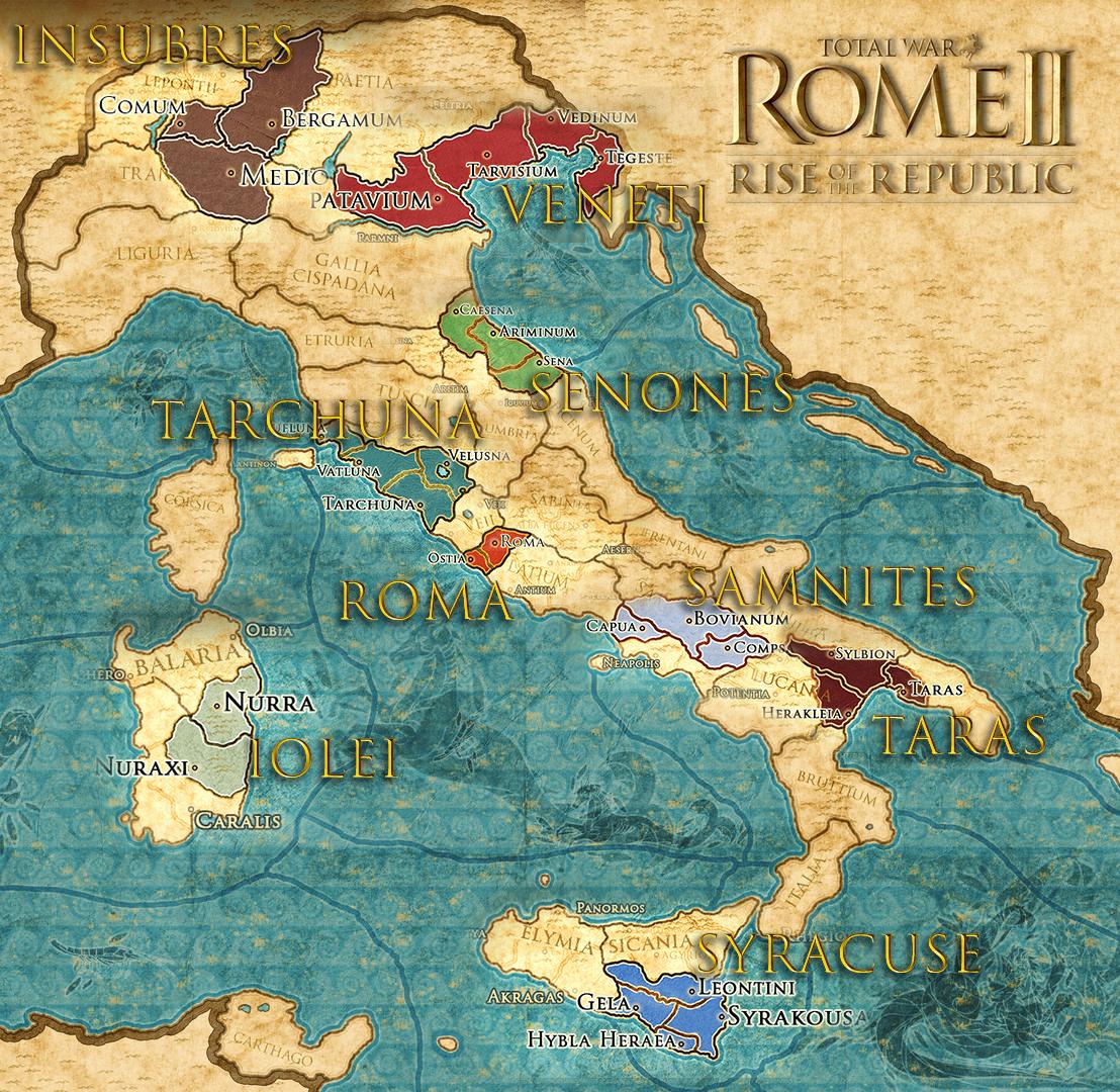 Rome total war 2 карта фракций