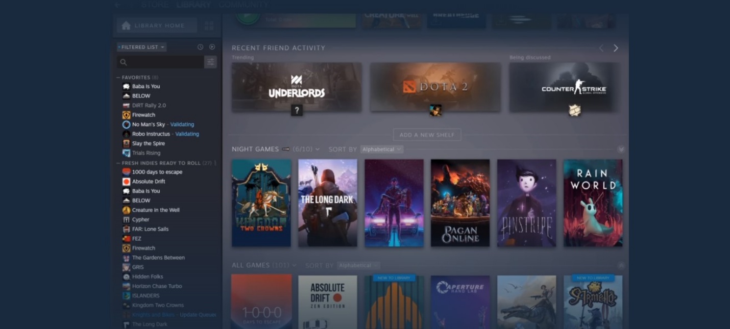 Valve запустила открытое тестирование новой библиотеки Steam - Shazoo