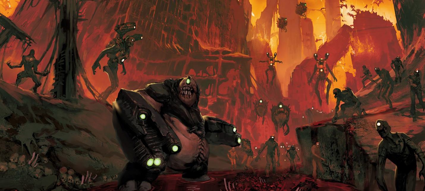 Новый дум 2024. Doom крепость Рокка. Артбук дум Этернал. Артбук Doom Eternal. Твердыня палача рока Doom Eternal.