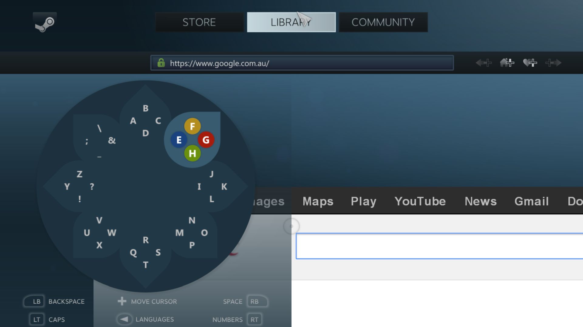 Обзор steam. Remote Controller input method настройки. Controller text. Интерфейс управления в big picture в ютубе с помощью геймпада.
