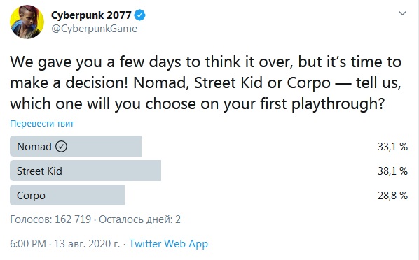 Дитя улиц — самый популярный жизненный путь Cyberpunk 2077