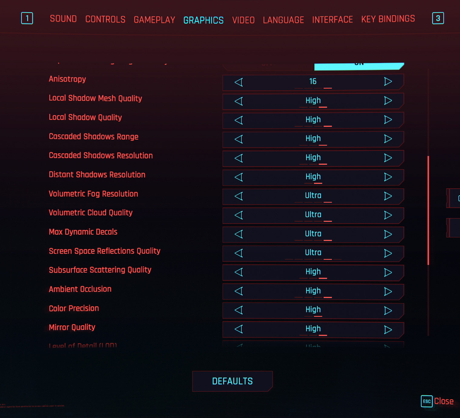 Cyberpunk settings menu фото 24