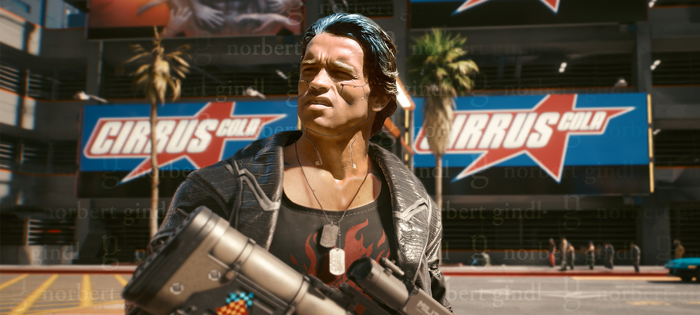 Игрок Cyberpunk 2077 показал Арнольда Шварценеггера в Найт-Сити