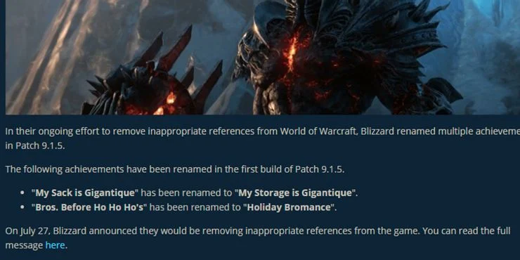 В World of Warcraft переименовали некоторые "оскорбительные" достижения