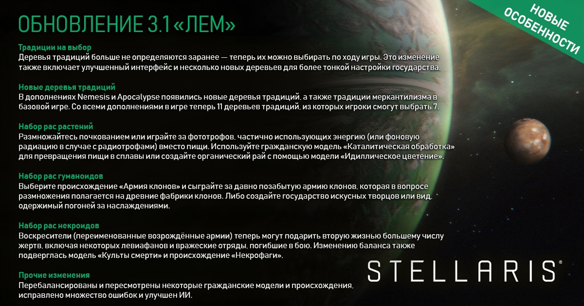 Бесплатное обновление "Лем" для Stellaris выйдет 14 сентября