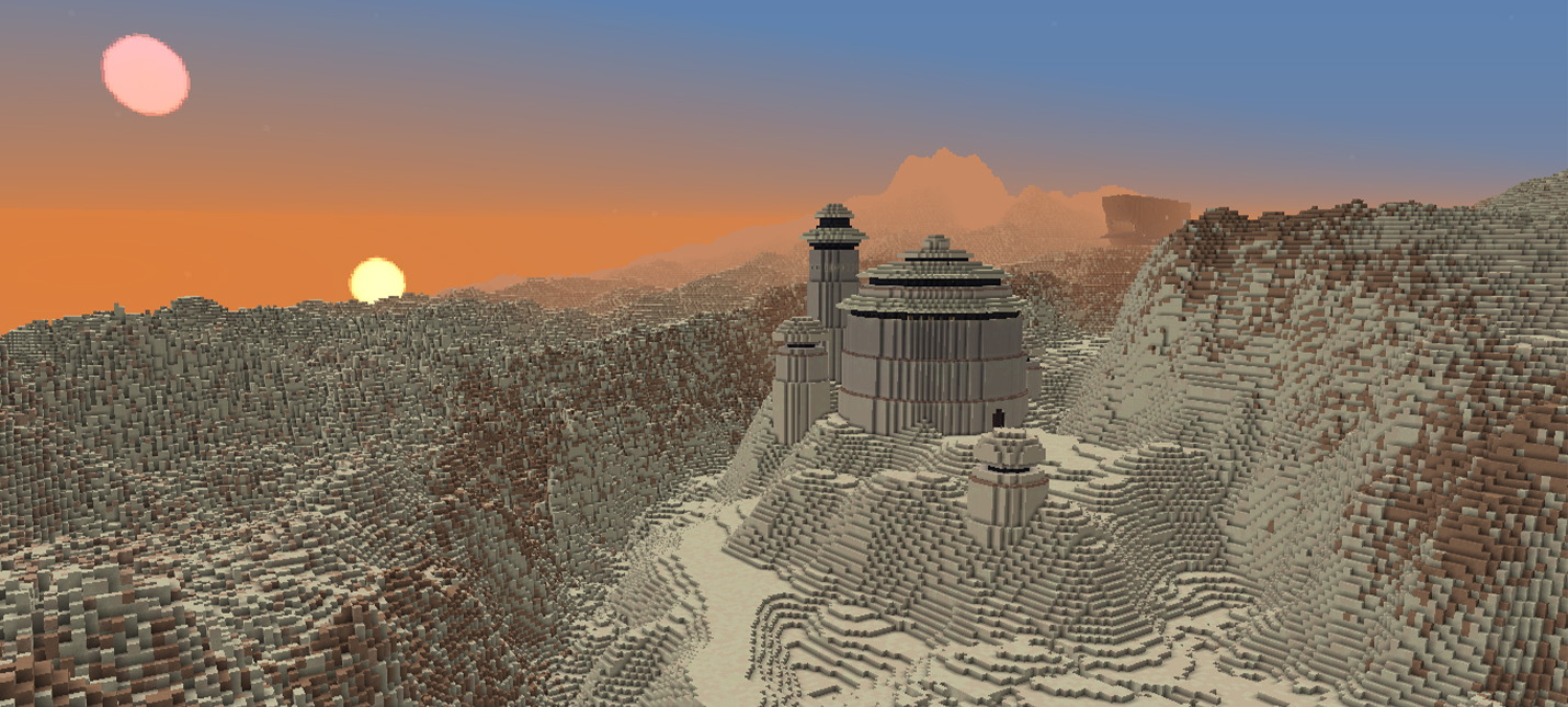 Энтузиаст воссоздаёт планеты из "Звёздных войн" в Minecraft