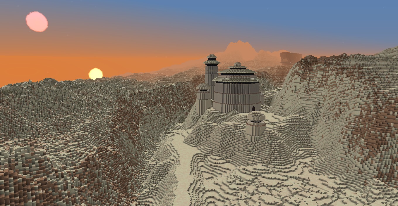Игрок Minecraft потратил весь 2021 год, чтобы построить гигантскую карту Татуина на 7000x7000 блоков