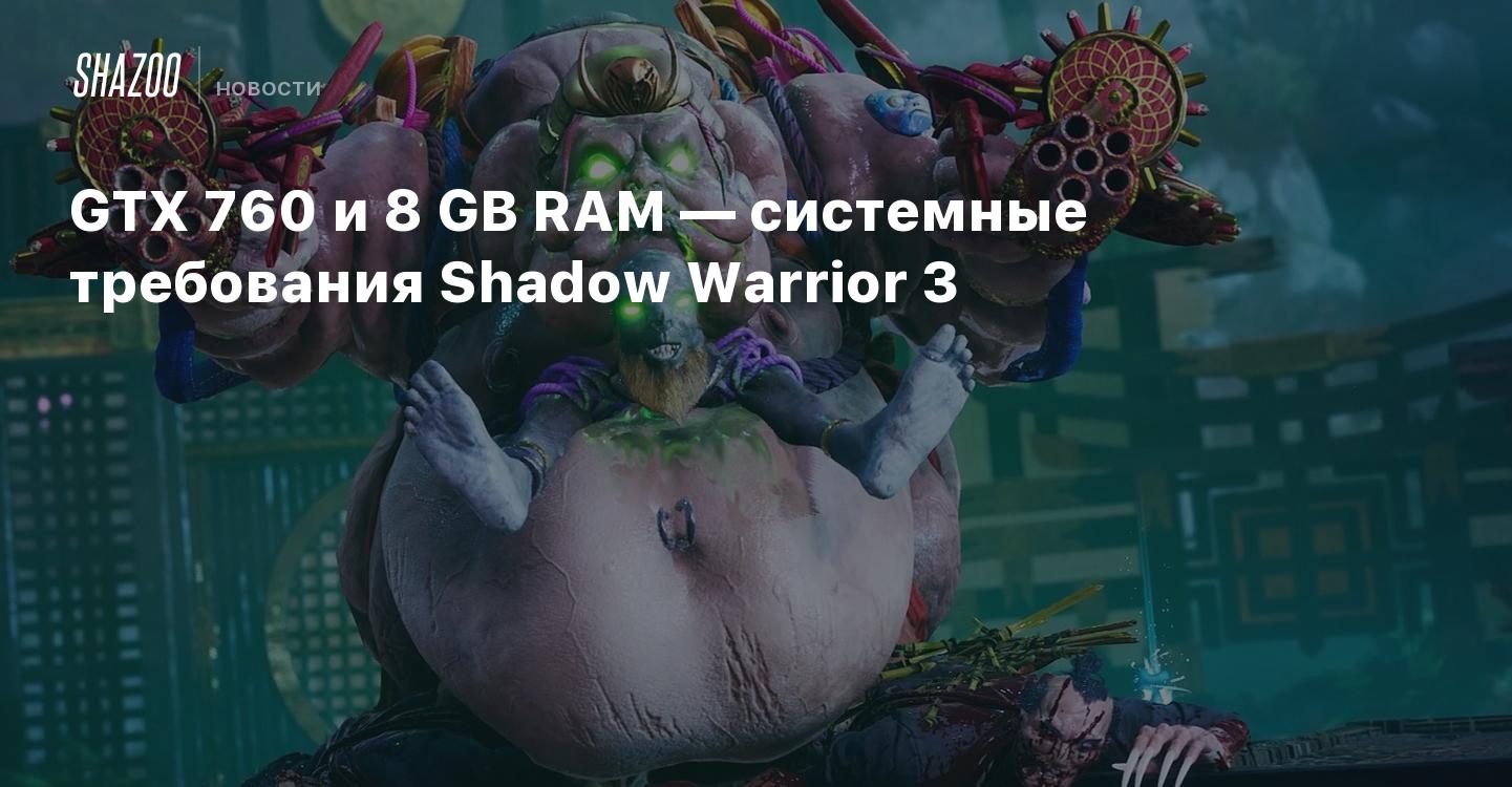 GTX 760 и 8 GB RAM — системные требования Shadow Warrior 3 - Shazoo