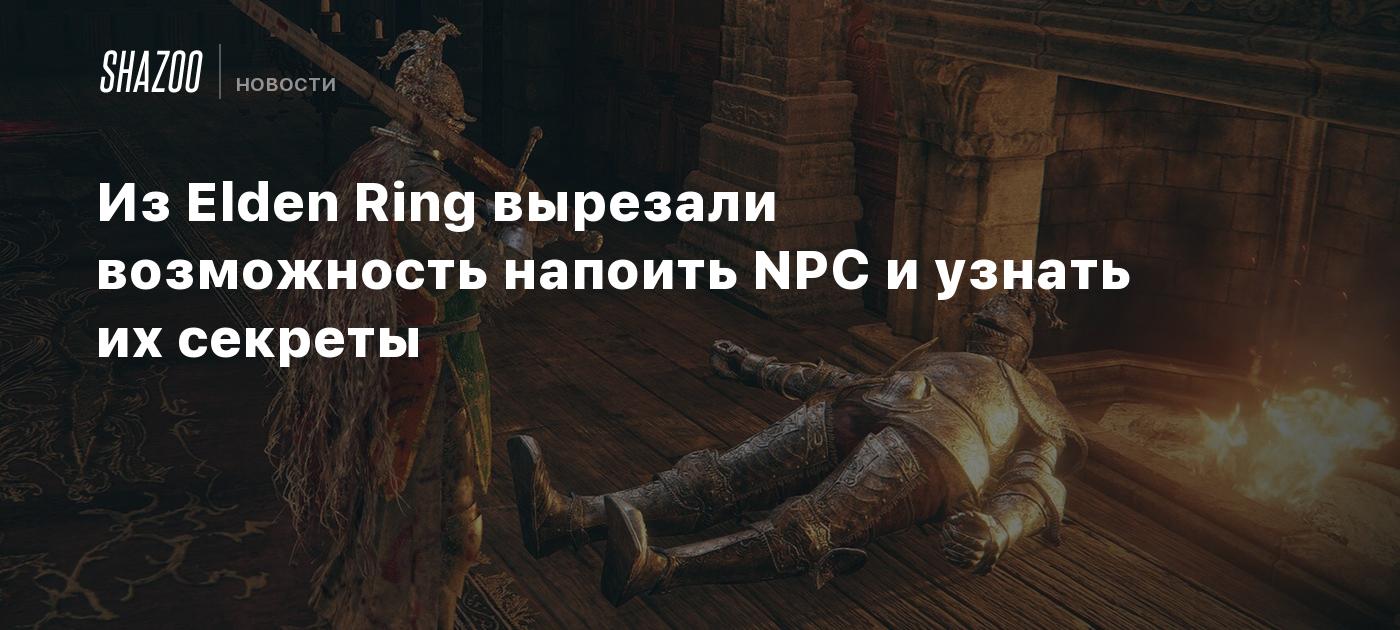 Из Elden Ring вырезали возможность напоить NPC и узнать их секреты - Shazoo