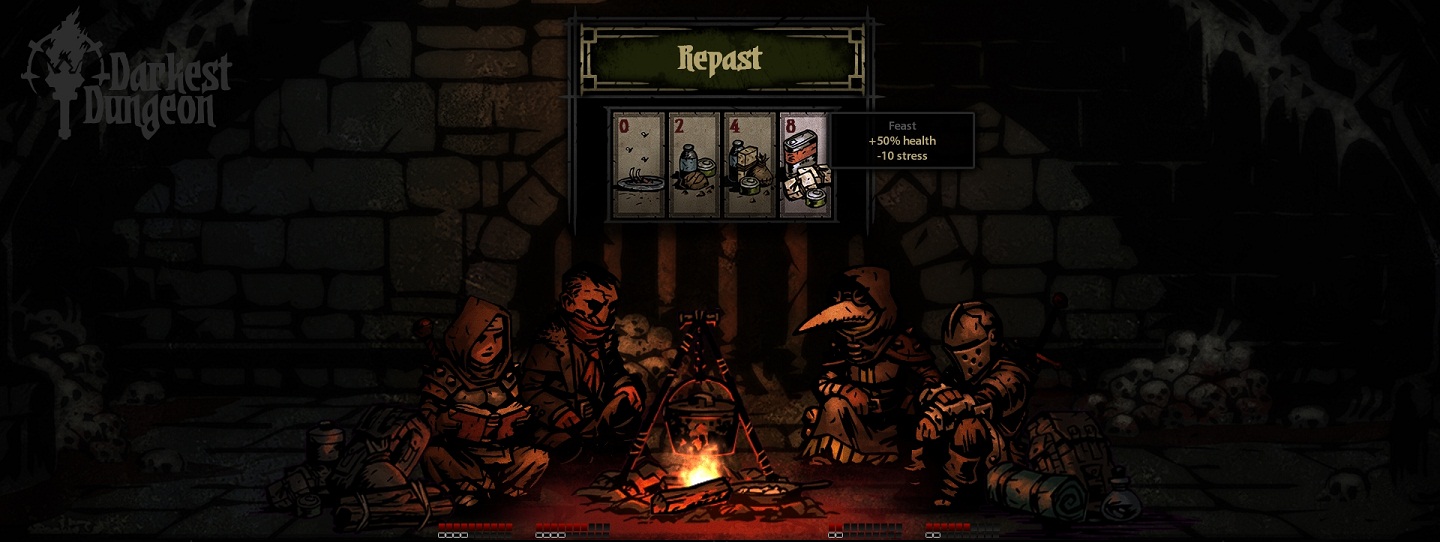 Исследование руин в игре Darkest Dungeon