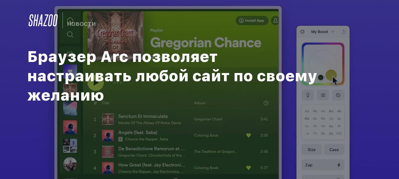 Браузер Arc позволяет настраивать любой сайт по своему желанию - Shazoo