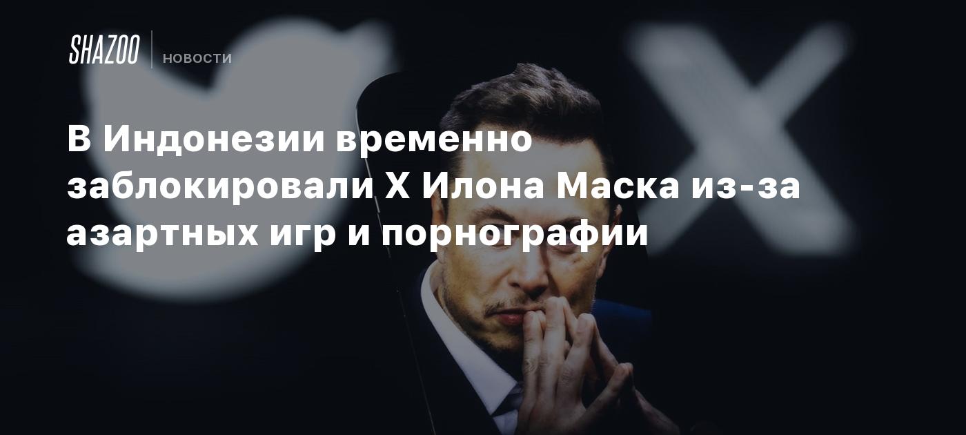 В Индонезии временно заблокировали X Илона Маска из-за азартных игр и  порнографии - Shazoo