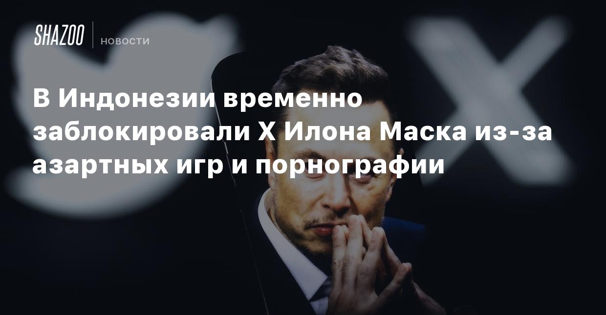 В Индонезии временно заблокировали X Илона Маска из-за азартных игр и  порнографии - Shazoo