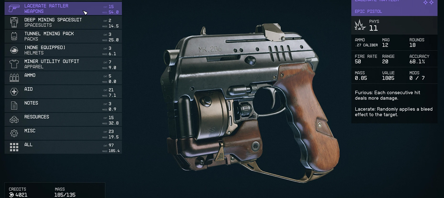 Моддер Fallout 4 преобразил интерфейс инвентаря Starfield