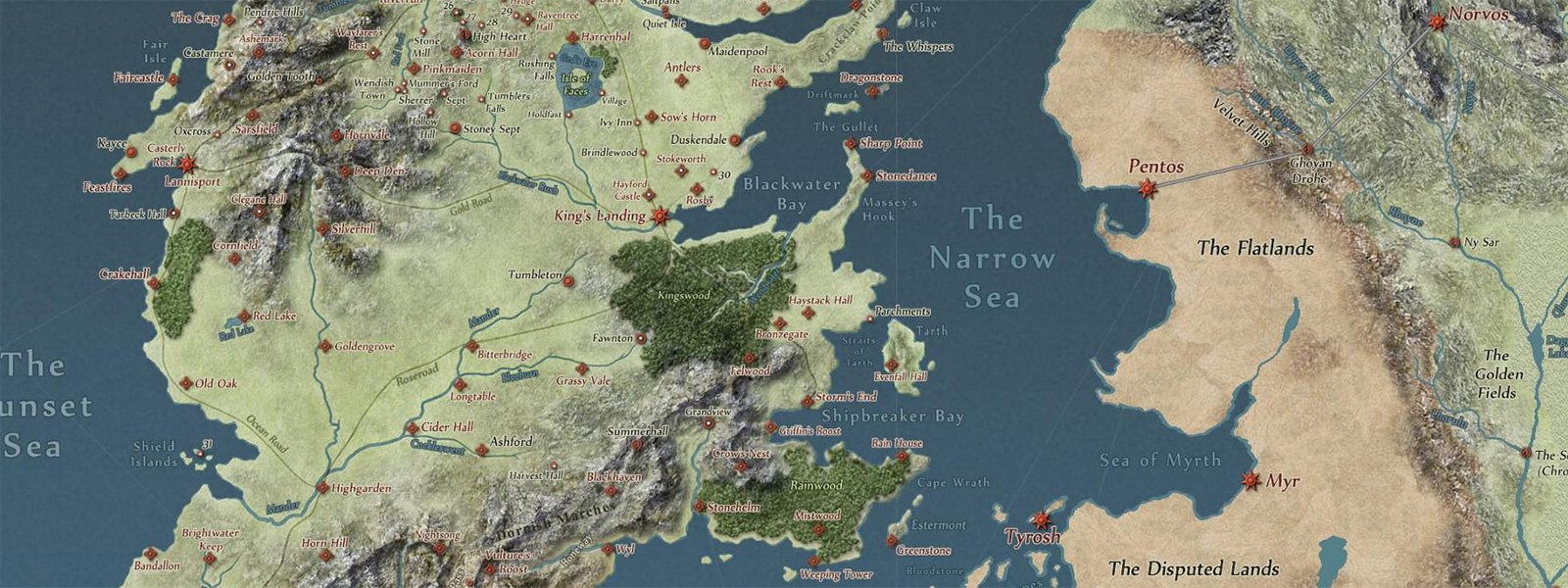 Карта Game of Thrones в виде Google Maps - Shazoo