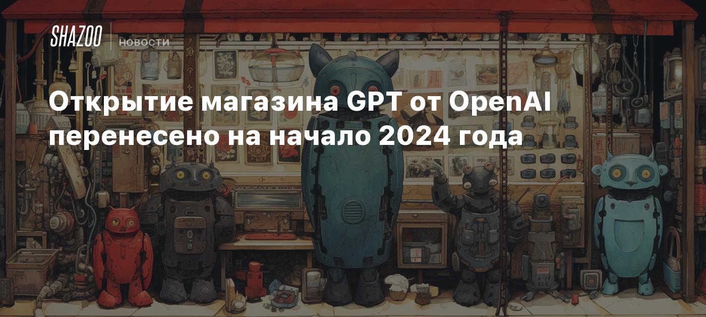 Открытие магазина GPT от OpenAI перенесено на начало 2024 года - Shazoo