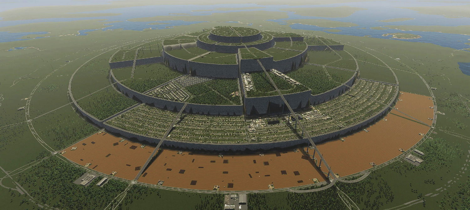 Игрок Cities: Skylines поделился билдом с огромным круглым городом в стиле Атаки Титанов или Минас Тирита