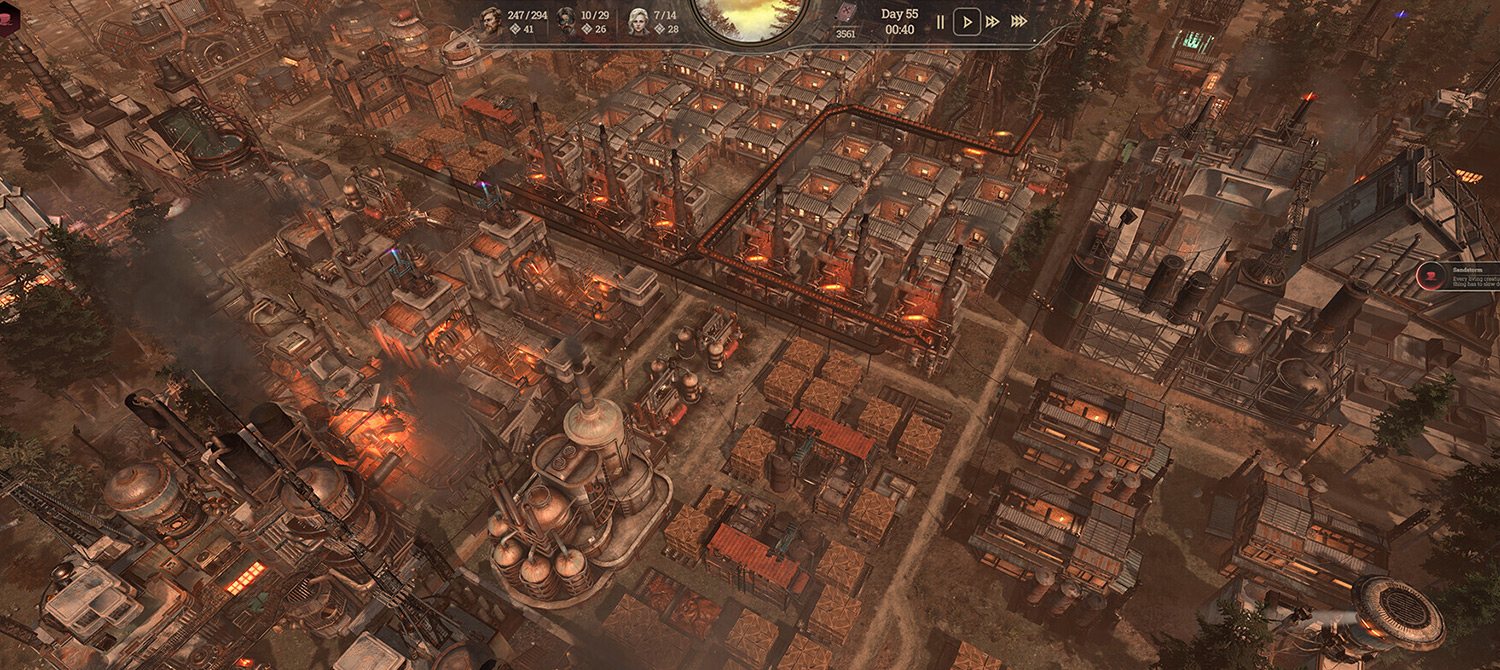 Геймплей градостроительного симулутора в стиле дизельпанка New Cycle перед ранним доступом