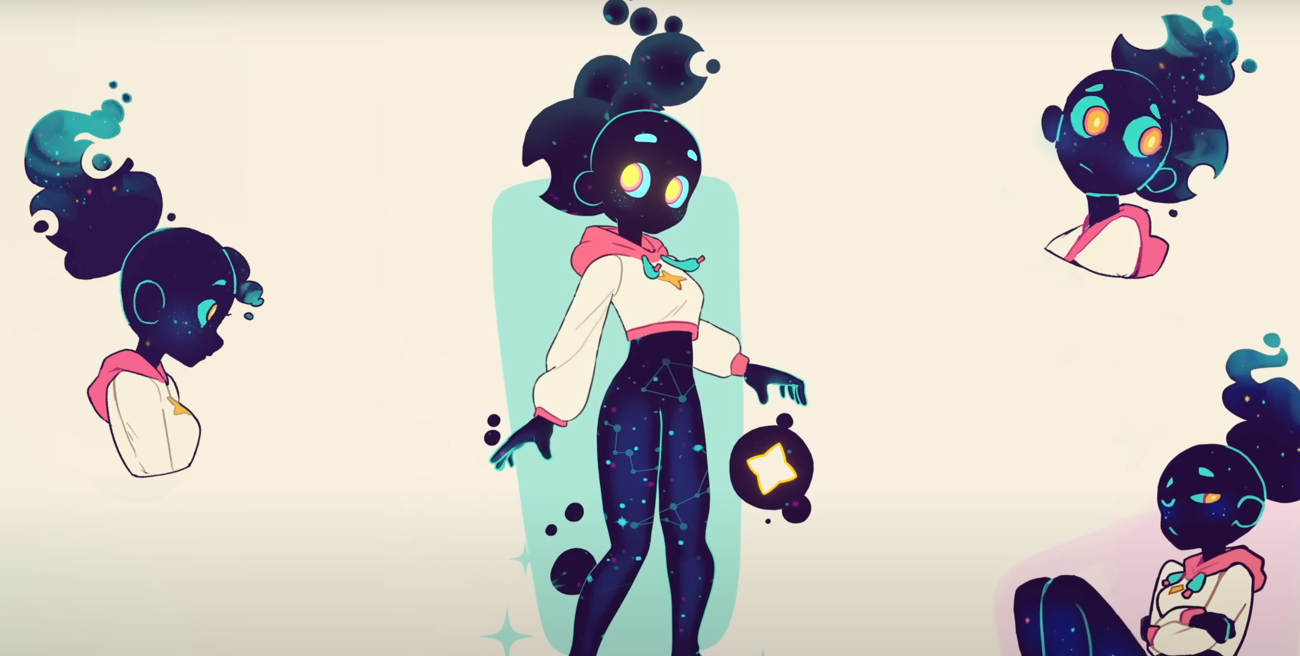 Художник создал в Blender 3D-модель галактической девушки, которая выглядит как 2D со всех ракурсов