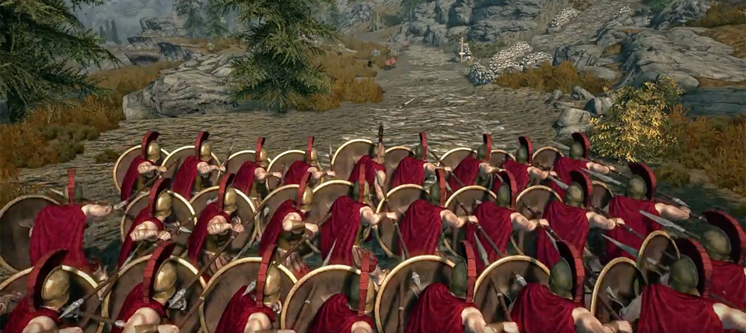 Игрок Skyrim продемонстрировал эффективность римских легионеров в северной провинции Тамриэля