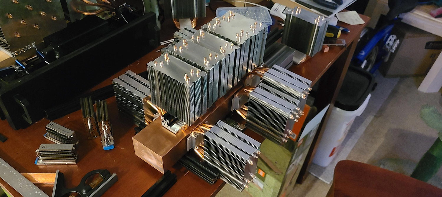 Геймер установил 10 гигантских радиаторов для пассивного охлаждения видеокарты RTX 3080