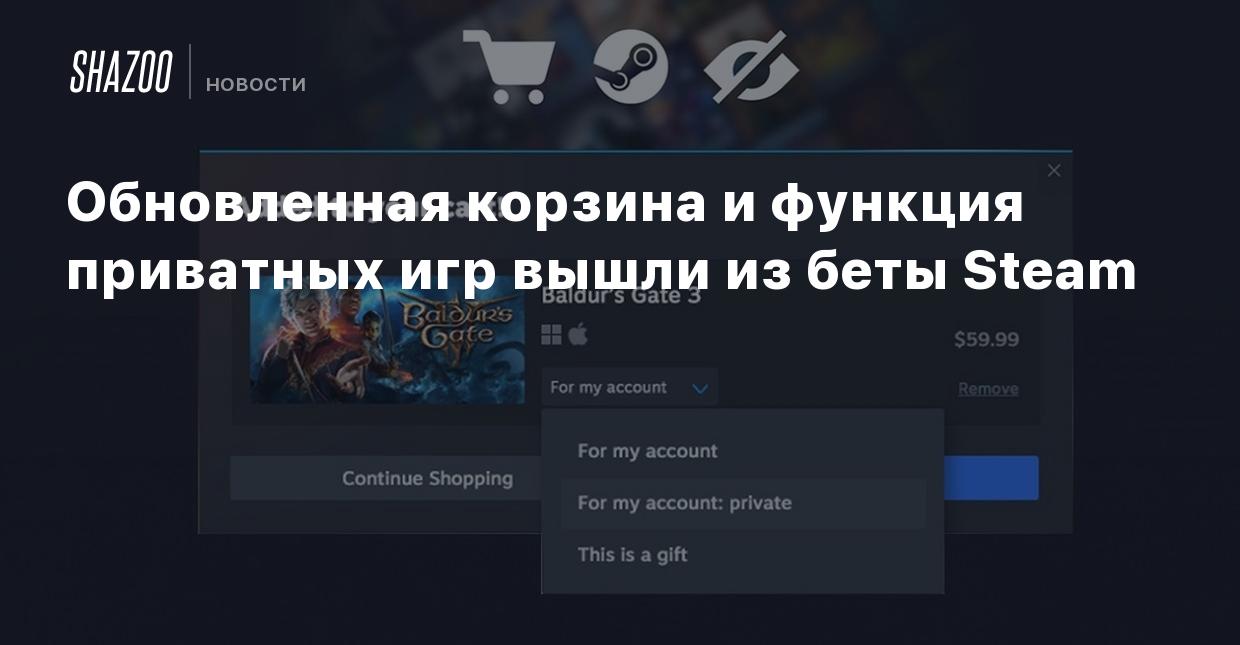 Обновленная корзина и функция приватных игр вышли из беты Steam - Shazoo