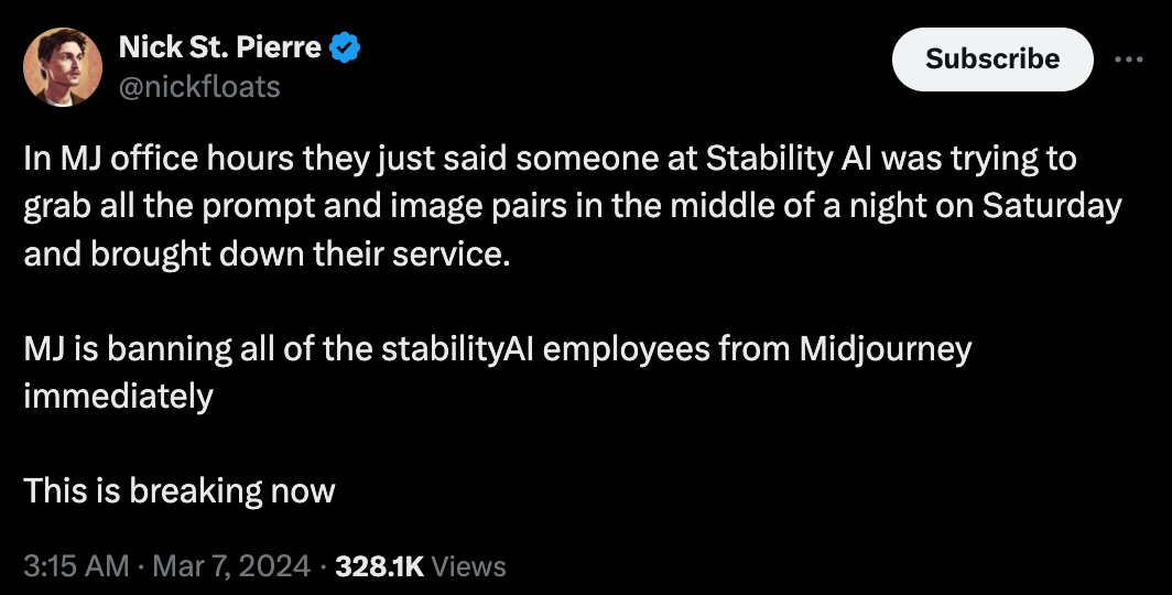 Midjourney обвиняет Stability AI в краже изображений и запрещает доступ ее сотрудникам