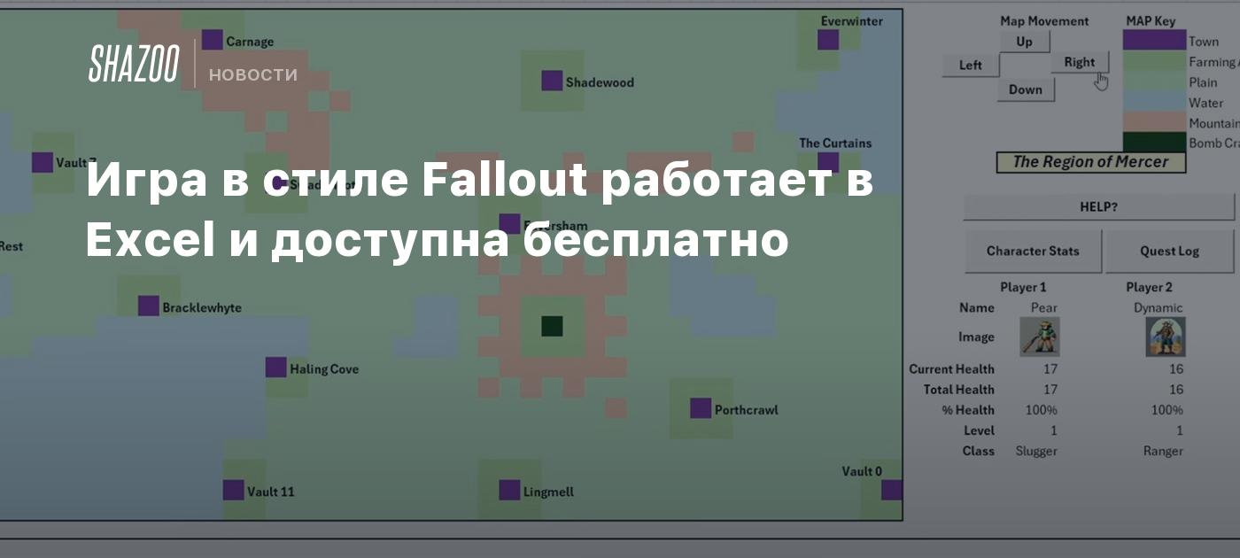 Игра в стиле Fallout работает в Excel и доступна бесплатно - Shazoo