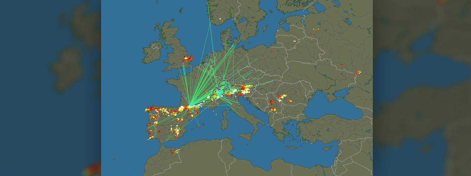 Карта молний в реальном времени. Грозопеленгация Blitzortung.