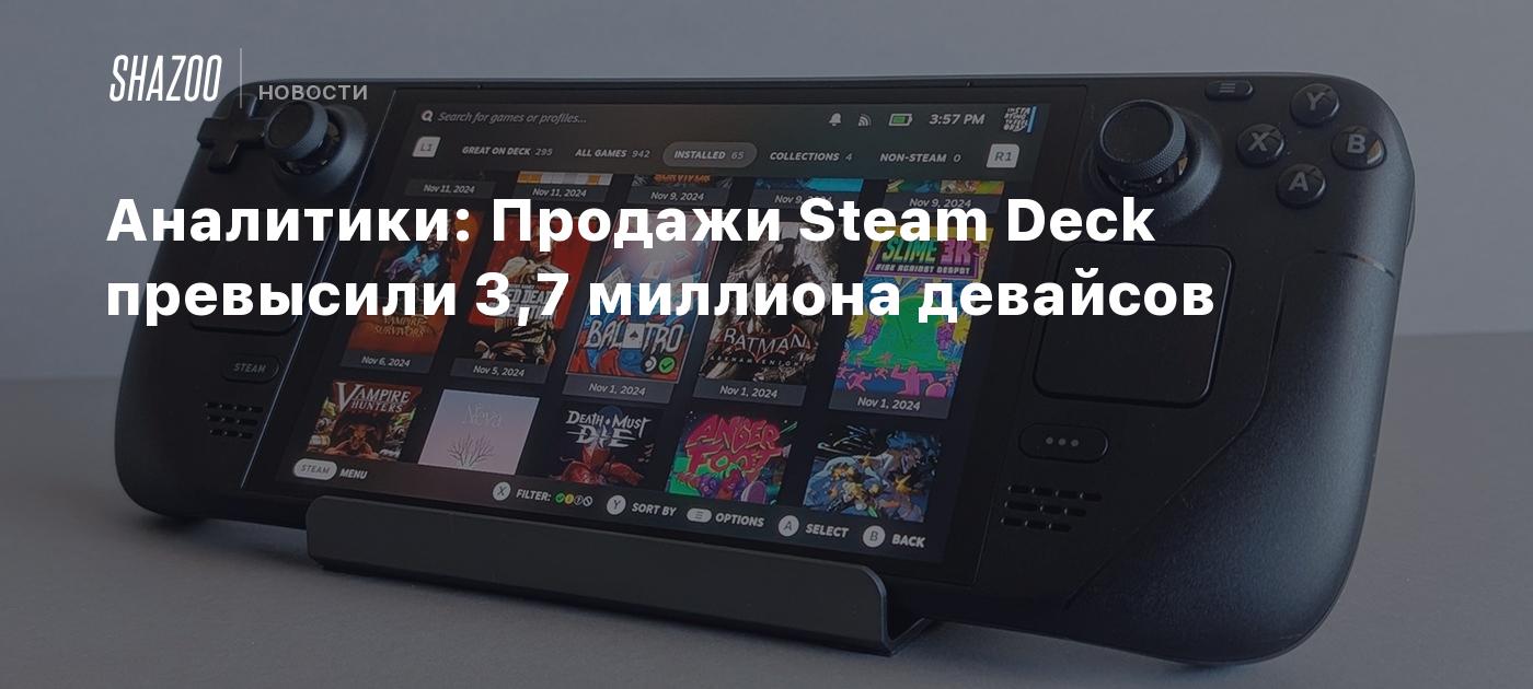 Аналитики: Продажи Steam Deck превысили 3,7 миллиона девайсов