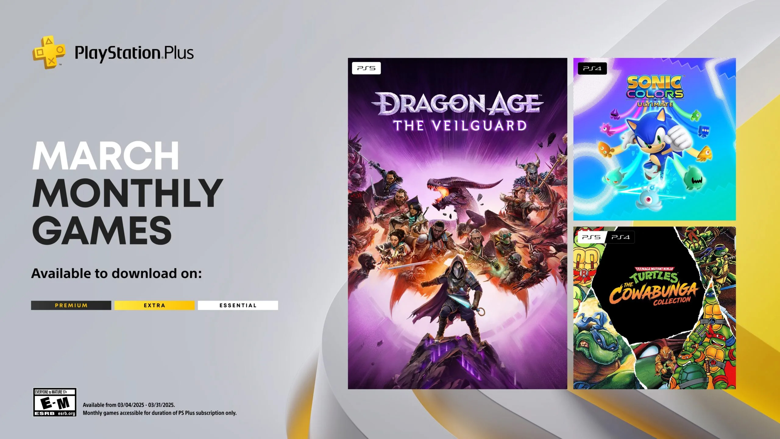 Dragon Age: The Veilguard и Sonic Colors: Ultimate пополнят каталог PS Plus Essential 4 марта