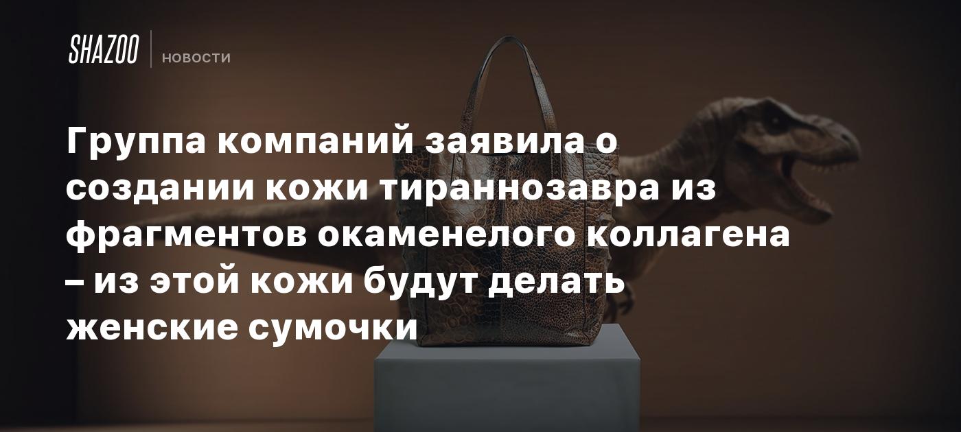 Группа компаний заявила о создании кожи тираннозавра из фрагментов окаменелого коллагена – из этой кожи будут делать женские сумочки