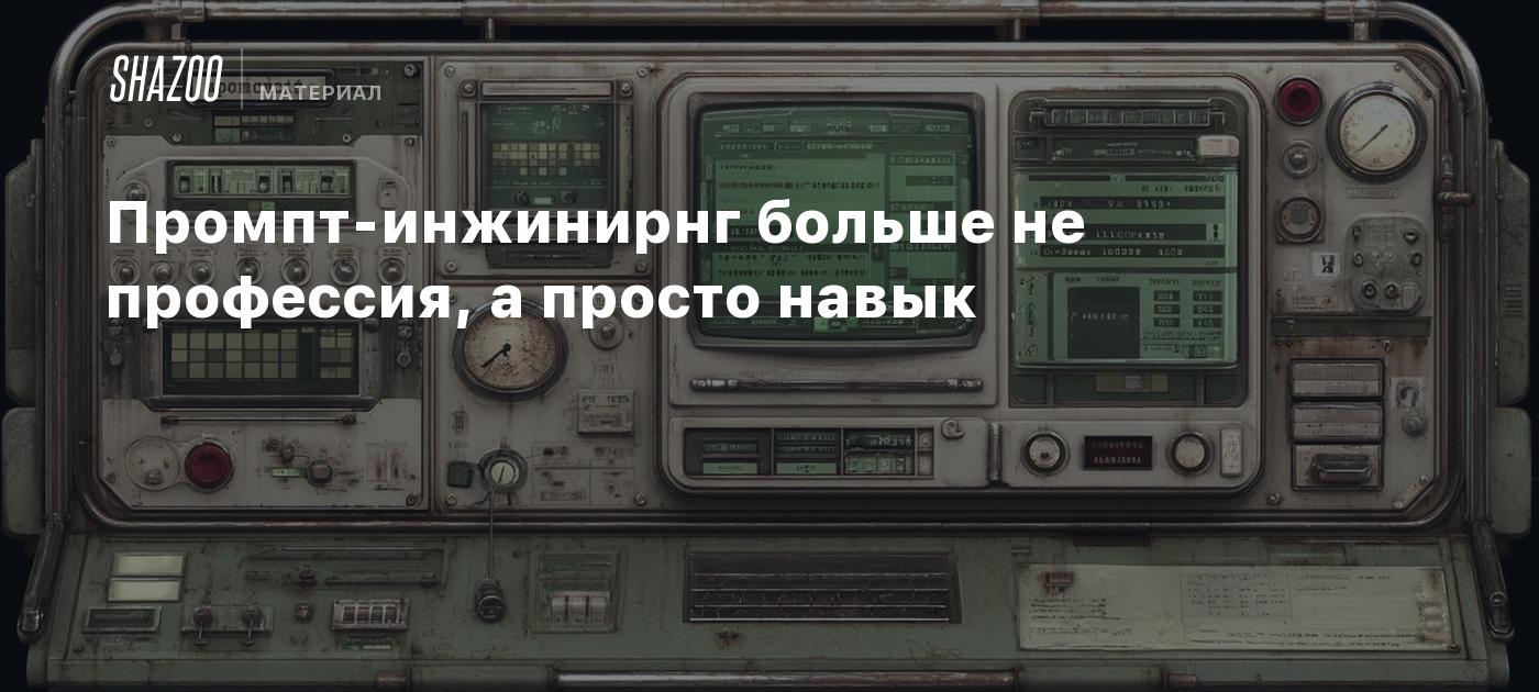 Промпт-инжинирнг больше не профессия, а просто навык