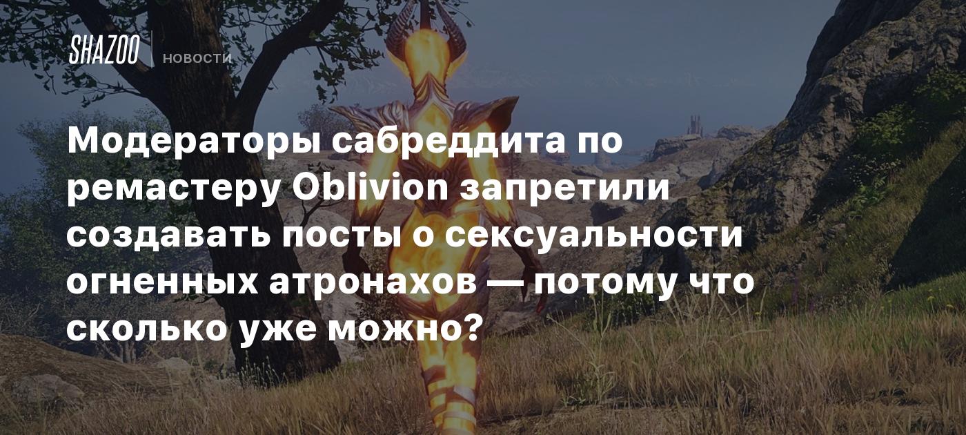 Модераторы сабреддита по ремастеру Oblivion запретили создавать посты о сексуальности огненных атронахов — потому что сколько уже можно?