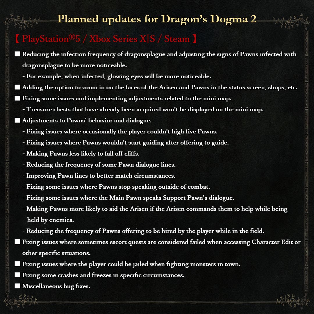 Нерф драконьей чумы и правки поведения пешек — новый патч Dragon's Dogma 2