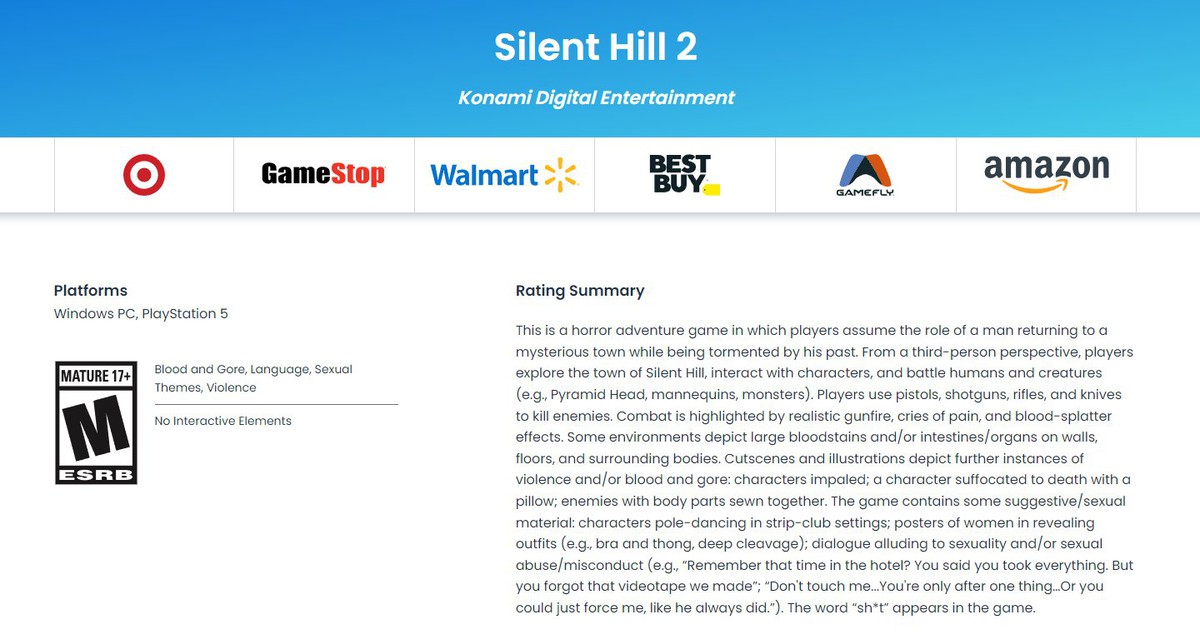 Ремейк Silent Hill 2 прошел сертификацию в США — дату релиза могут назвать уже скоро