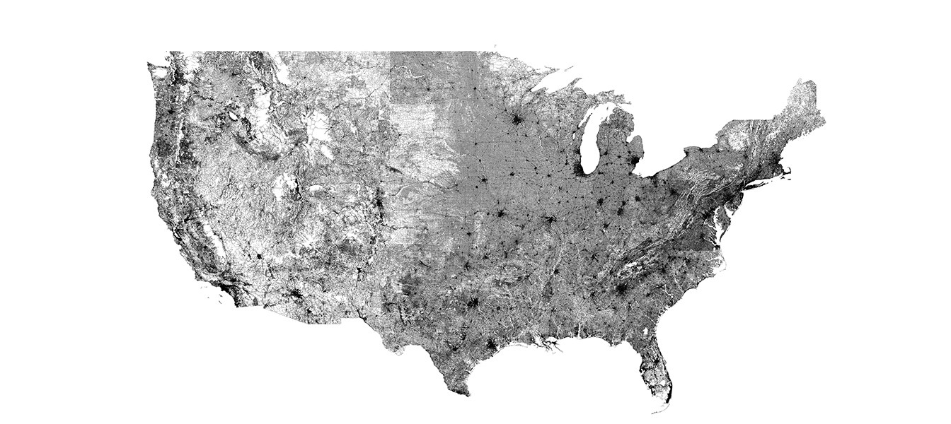 Самая подробная карта США из дорог