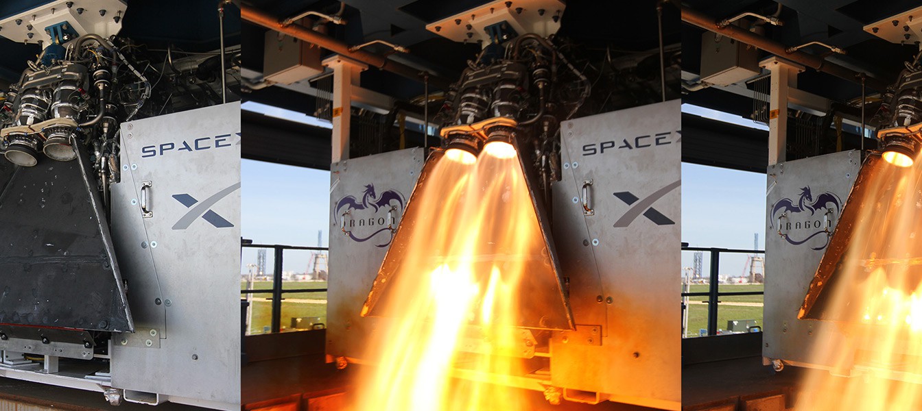 Ролик с тестового запуска космической капсулы Crew Dragon от SpaceX