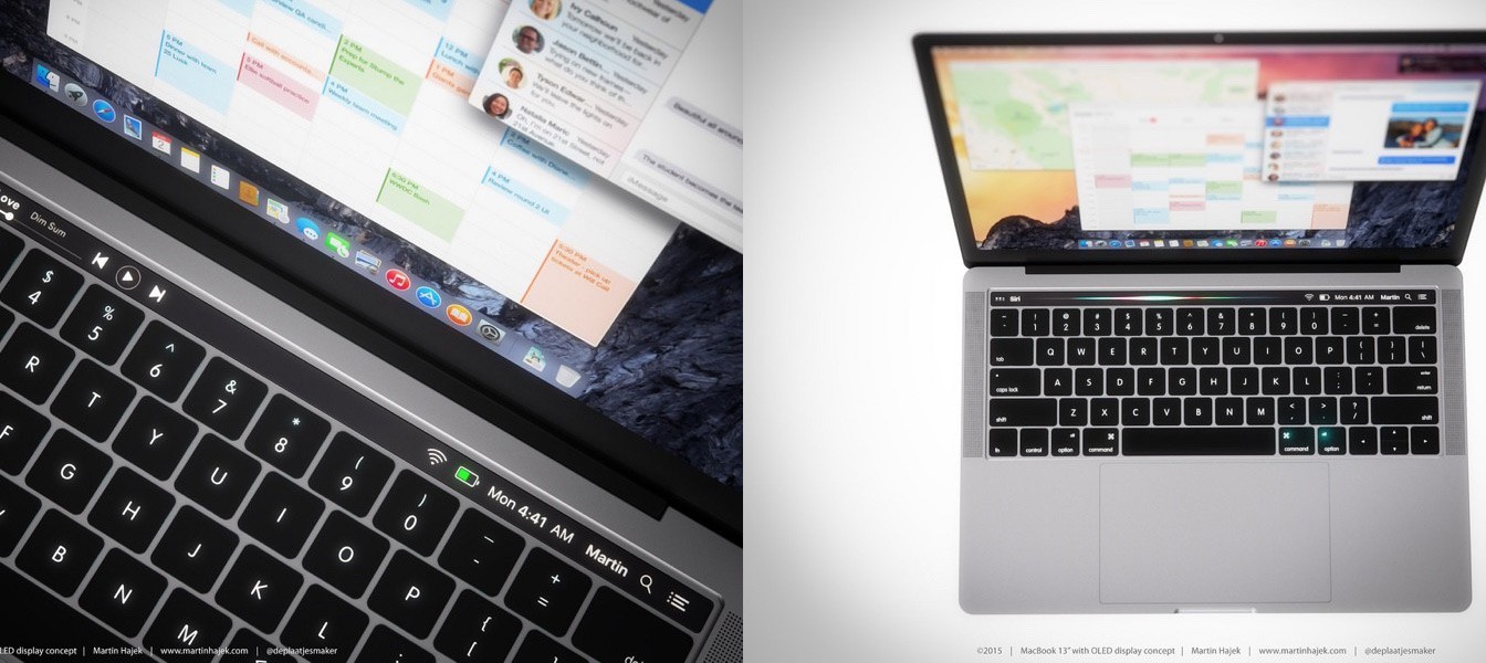Концепт сенсорной OLED-панели в новом MacBook