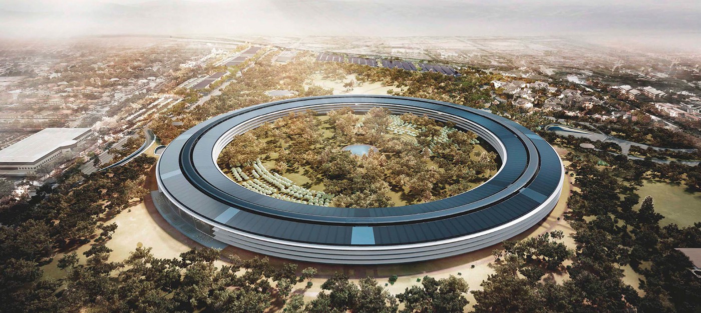 Очередной облет офиса Apple Campus 2 за $5 миллиардов