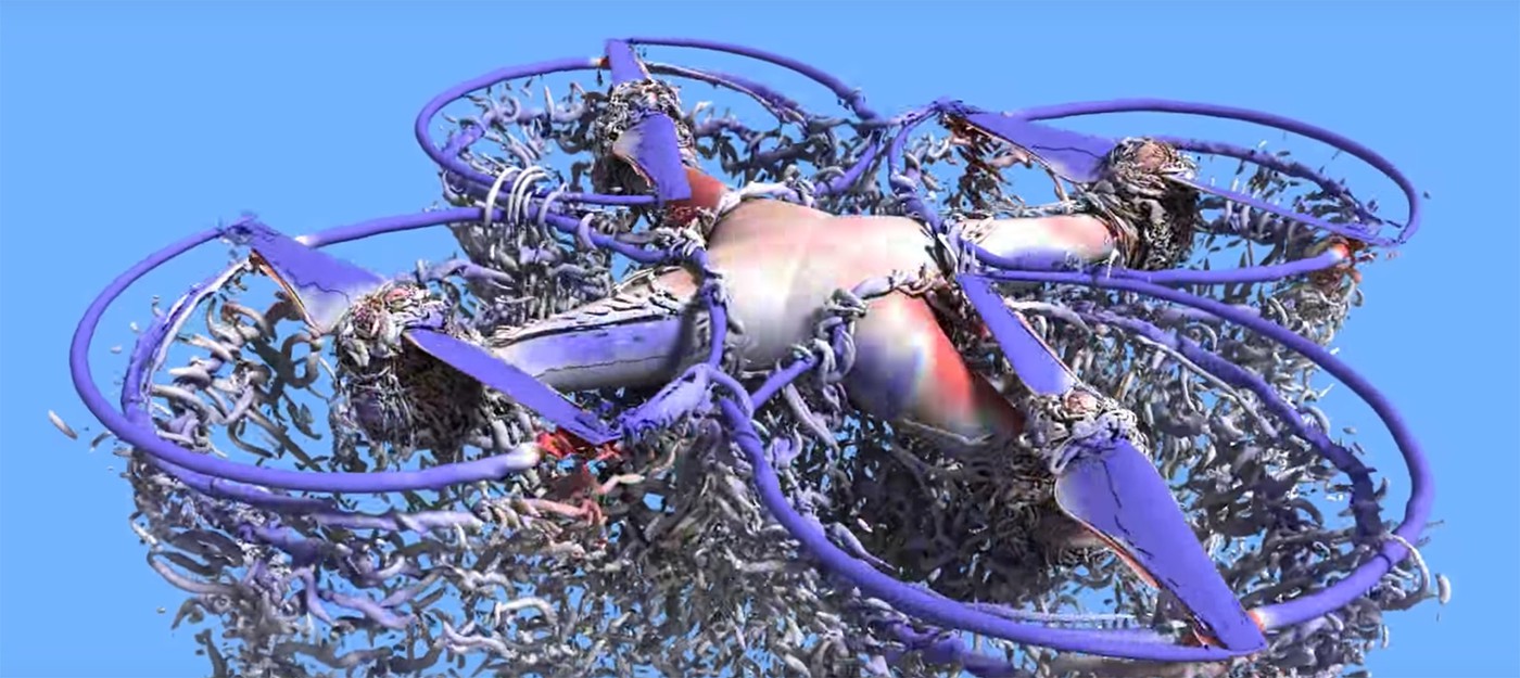 Суперкомпьютер NASA  создал симуляцию полета дрона