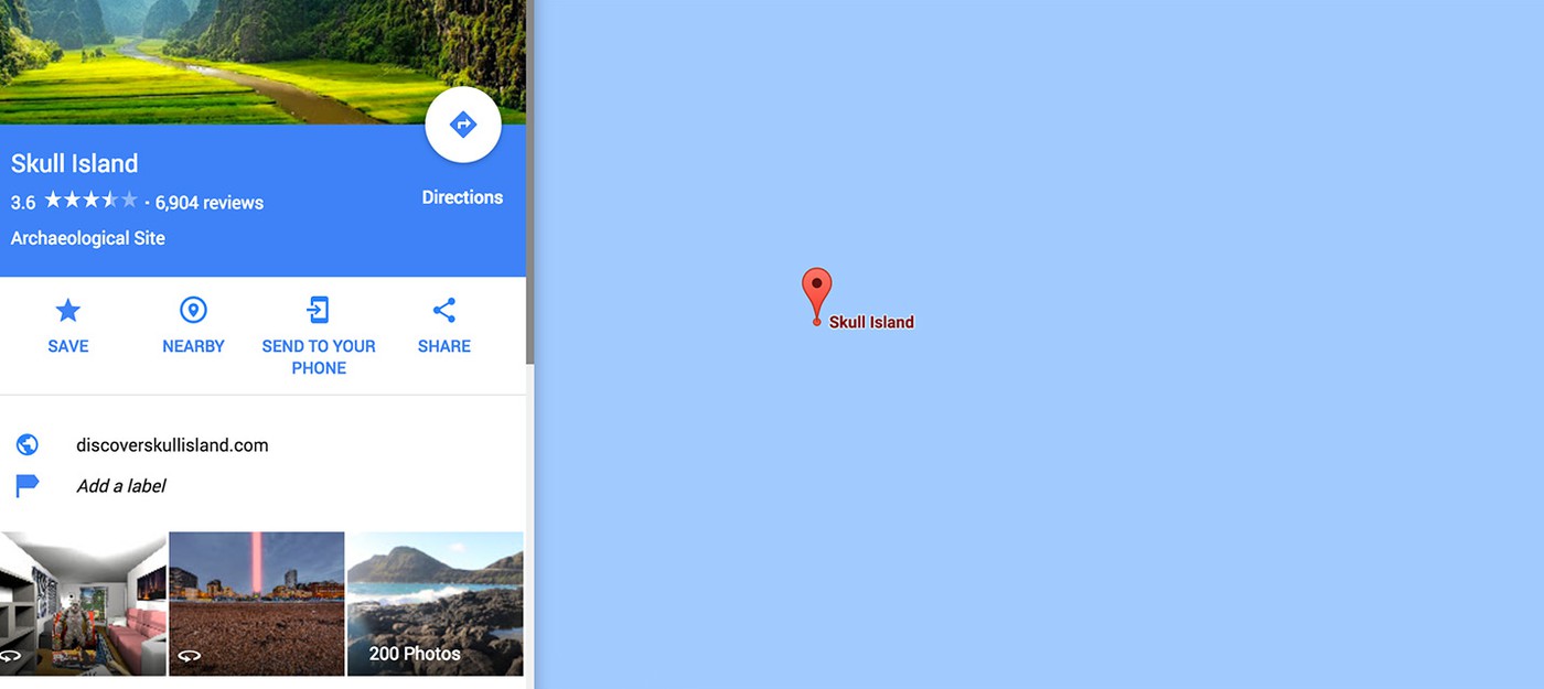 Остров Конга можно найти на карте Google