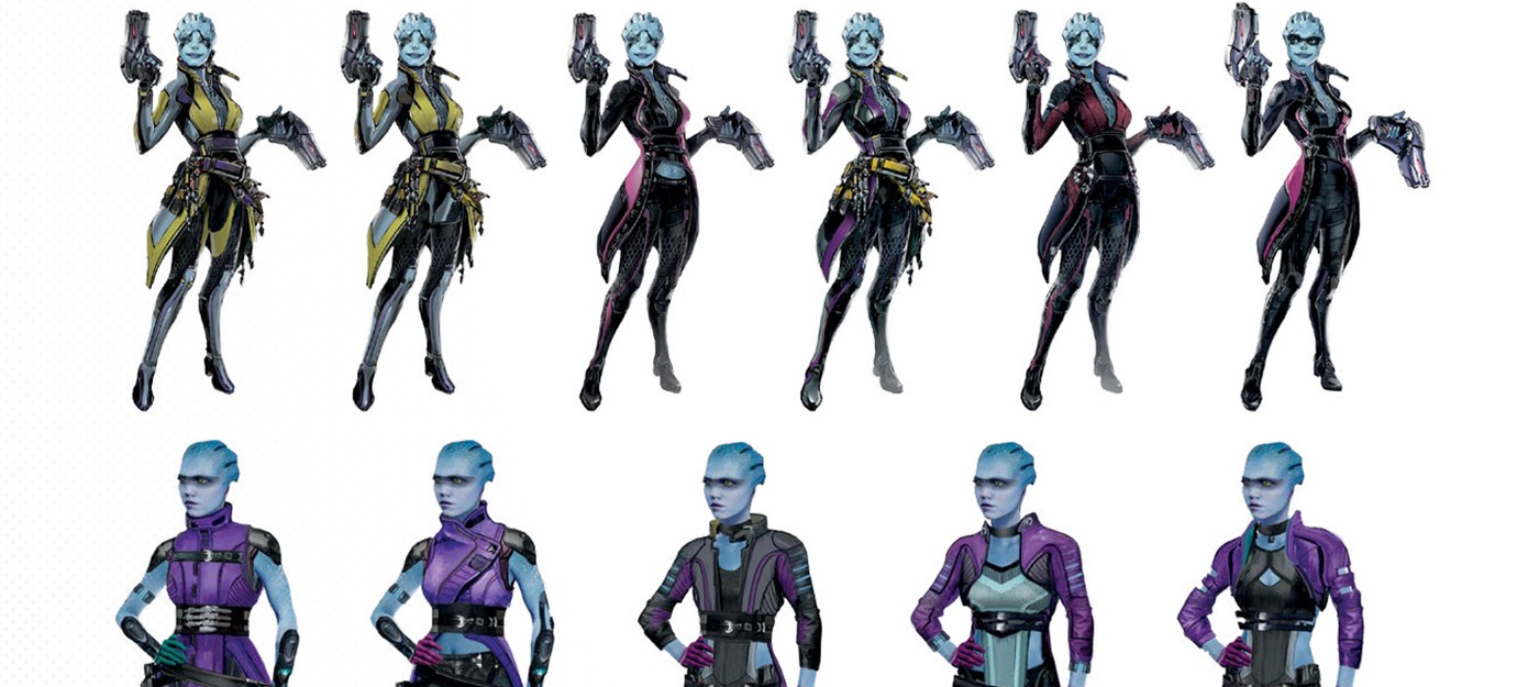 Ранние наброски Пиби на концептах Mass Effect Andromeda