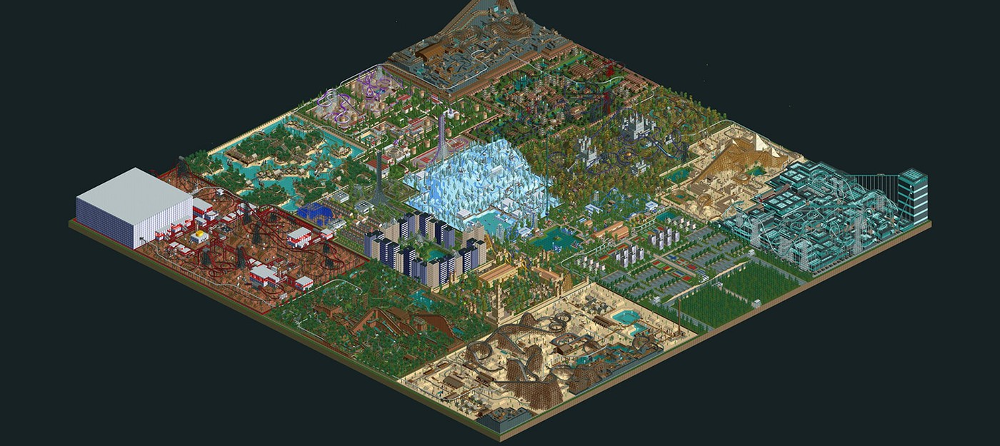 Игрок потратил десять лет на создание эпичного парка в Rollercoaster Tycoon 2