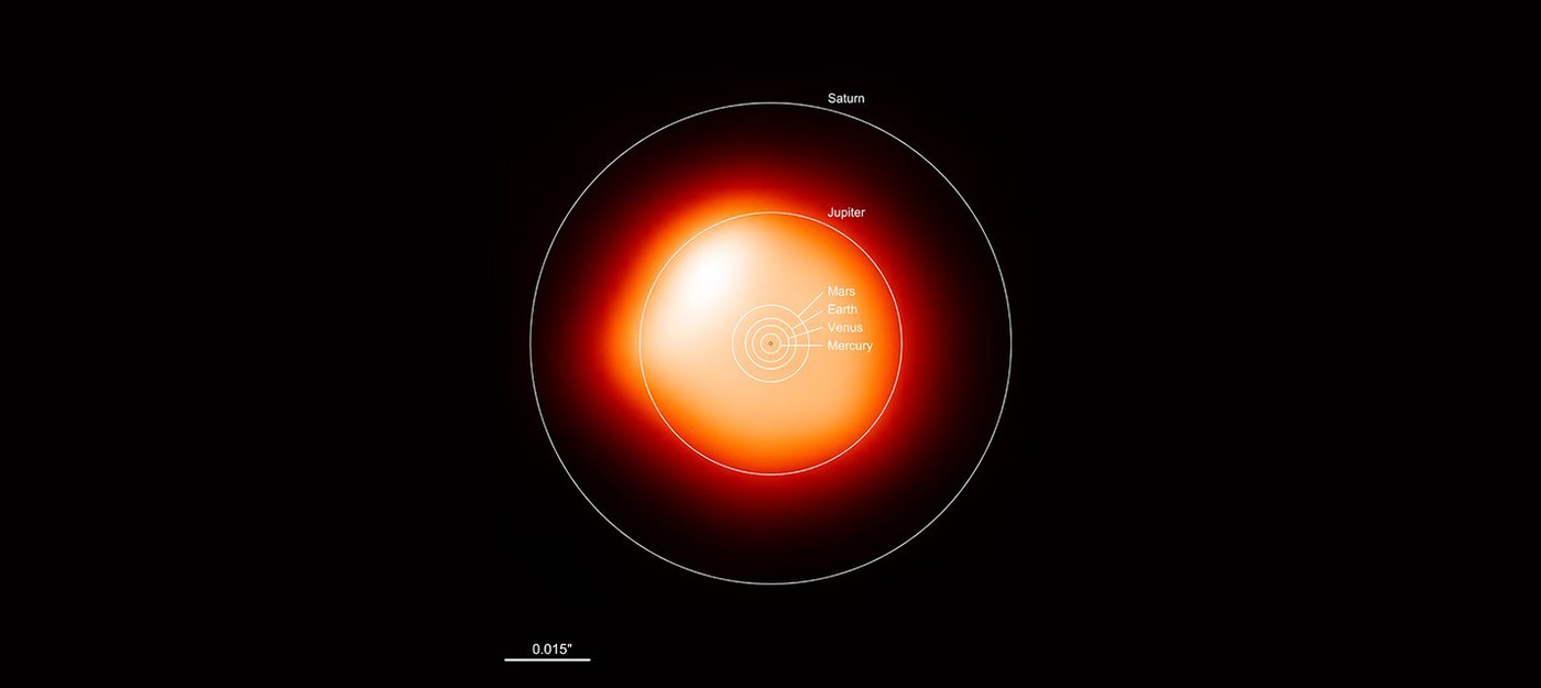Первое детальное фото далекой звезды-гиганта — Бетельгейзе