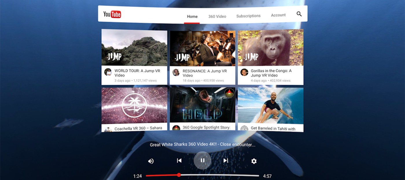 Google выпустила YouTube VR в Steam