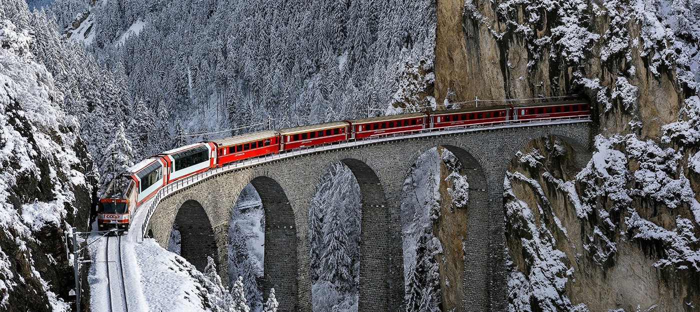 Прямой эфир с поезда, среди норвежских зимних лесов и гор