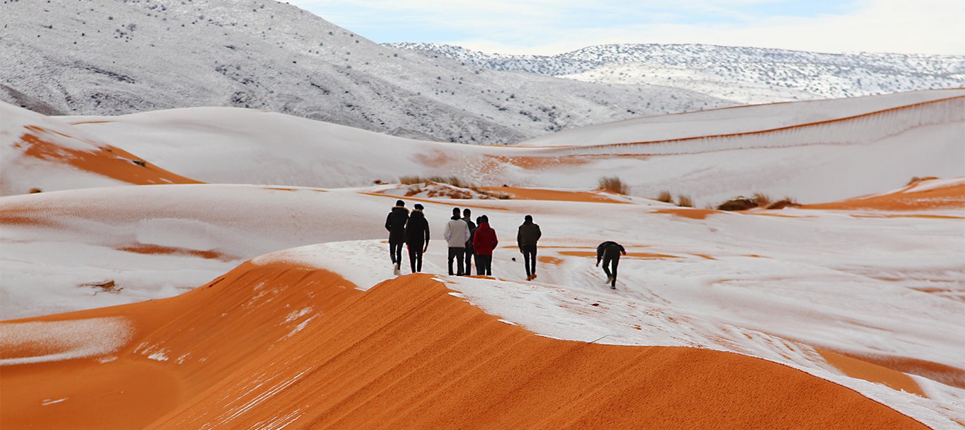 В Сахаре выпал снег и это было волшебно